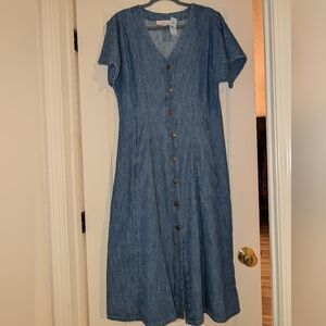 LOFT Blue Denim Midi Dress